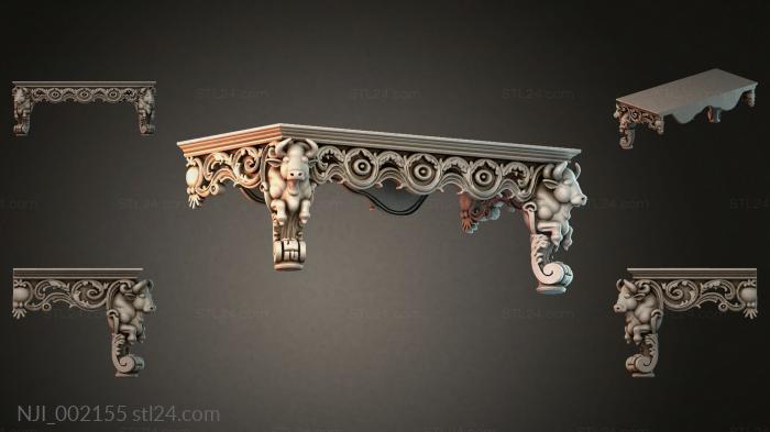 Console with bull heads 3d STL model