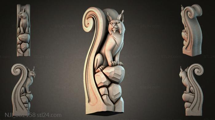 Lynx figurine on stones 3d STL model