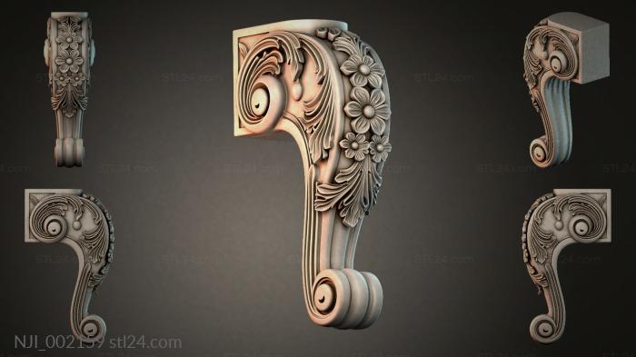 Bracket with floral ornament 3d STL model