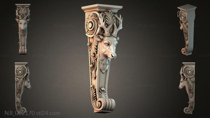 Furniture legs (Decorative console with a goats head, NJI_002170) 3D models for cnc