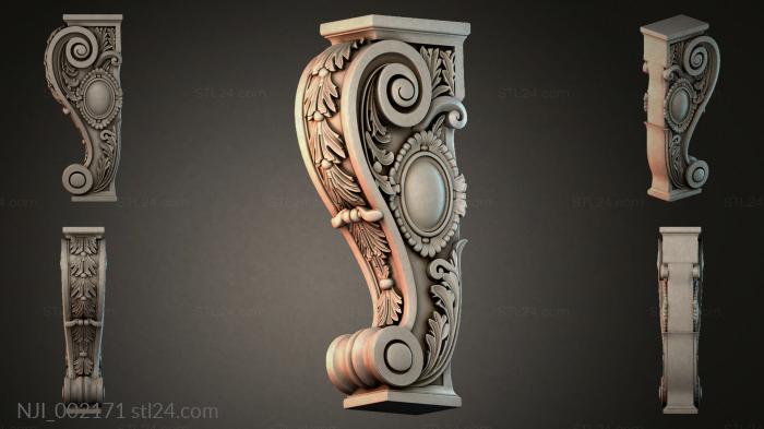 Bracket with scrolls 3d STL model