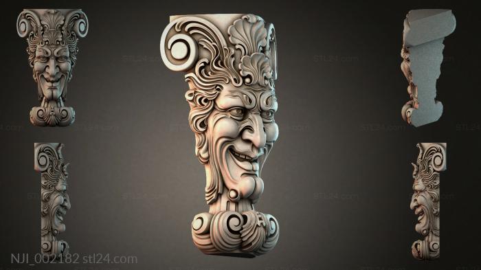 Bas-relief of a head with curls 3d STL model