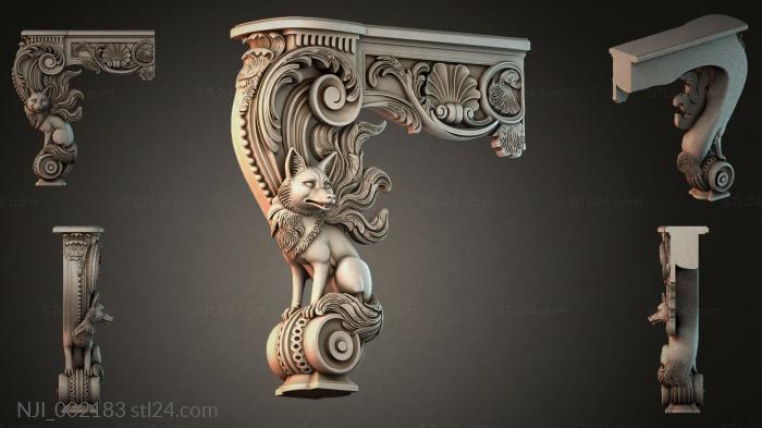 Bracket with fox 3d STL model