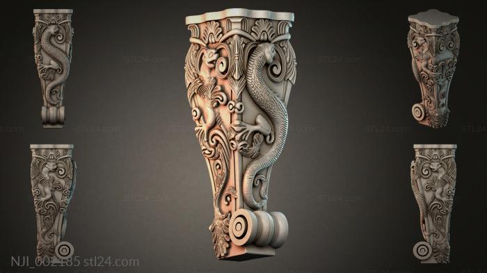 Decorative leg with ornament 3d STL model