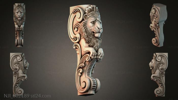 Lion with ornament 3d STL model