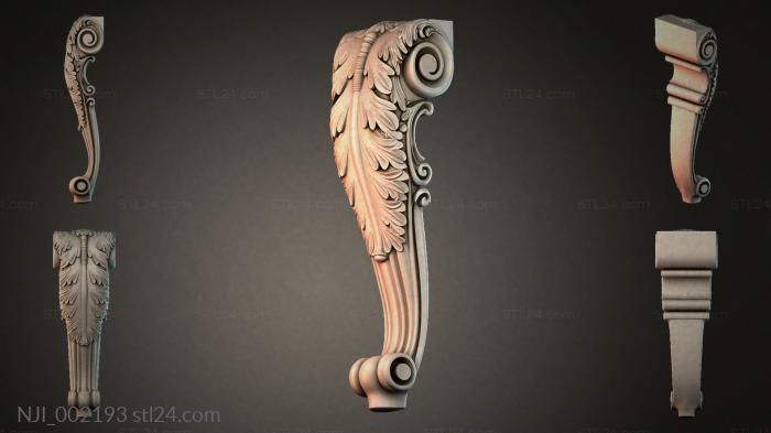 Bracket with leaves 3d STL model