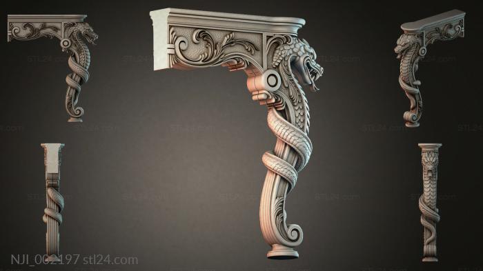 Bracket with a dragon 3d STL model