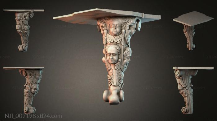 Bracket with faces 3d STL model