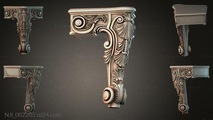 Figured console bracket 3d STL model