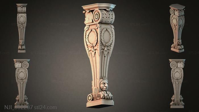 Decorative column with capital 3d STL model