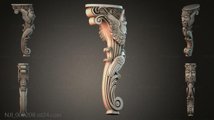 Bracket with a womans face and a bird 3d STL model