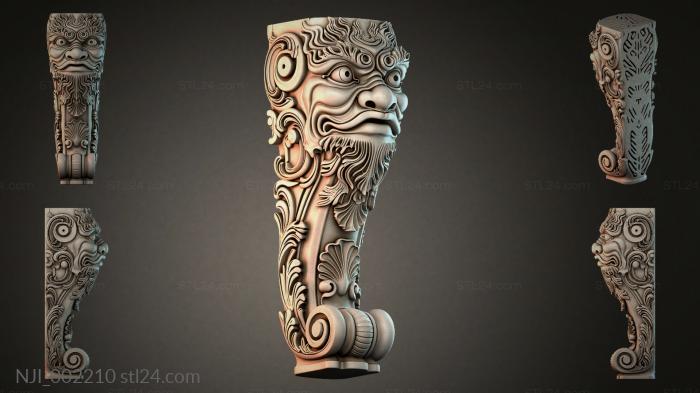 Sculptural leg with a face 3d STL model