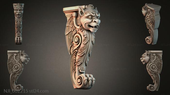 Bracket with a dragon head 3d STL model