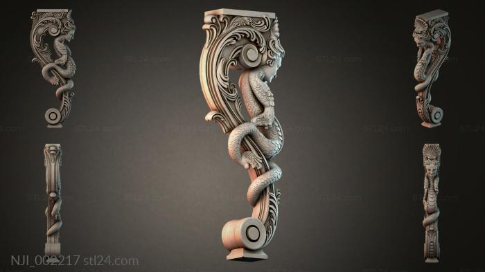 Bracket with a mermaid 3d STL model