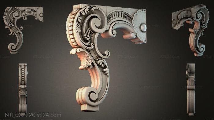 Corner bracket with curls 3d STL model