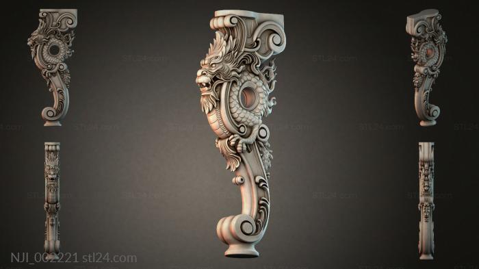 Decorative leg with a dragon head 3d STL model