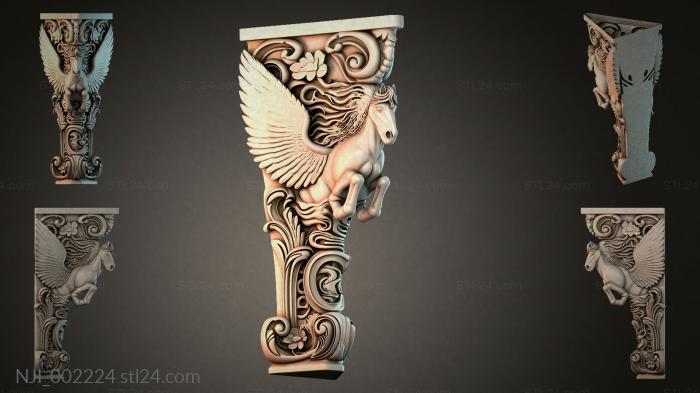 Bracket with a winged horse 3d STL model