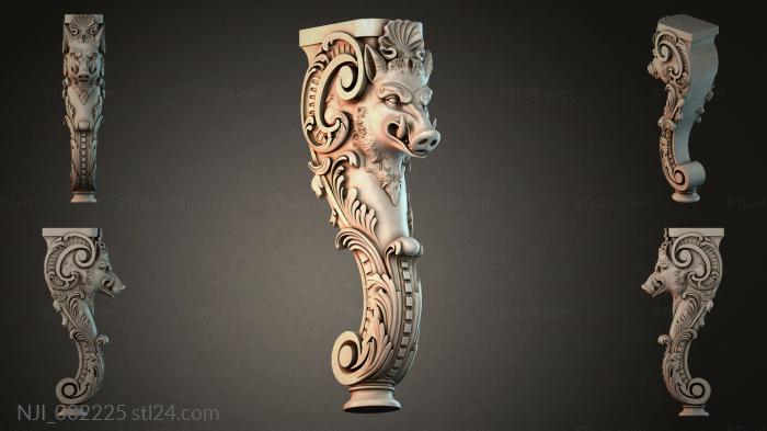 Leg with a boars head 3d STL model
