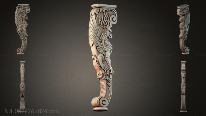 Decorative support with a griffin 3d STL model