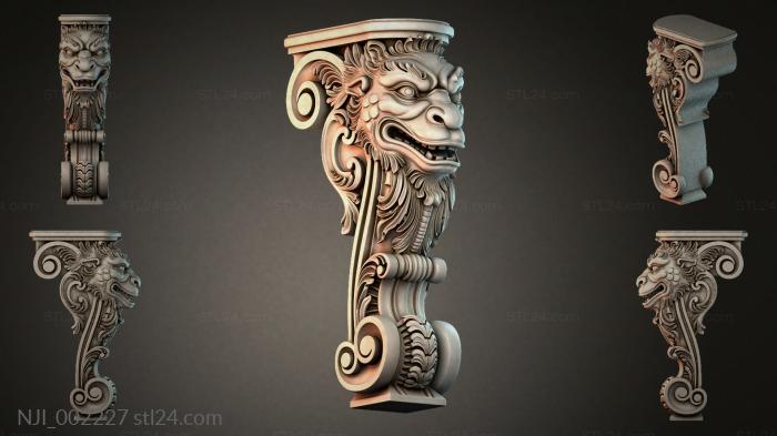 Bracket with a lions head 3d STL model