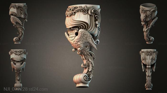 Wall bracket with a bird 3d STL model