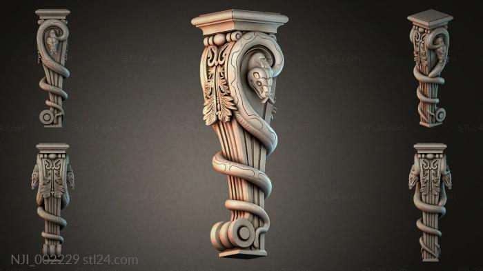 Capital with a snake 3d STL model