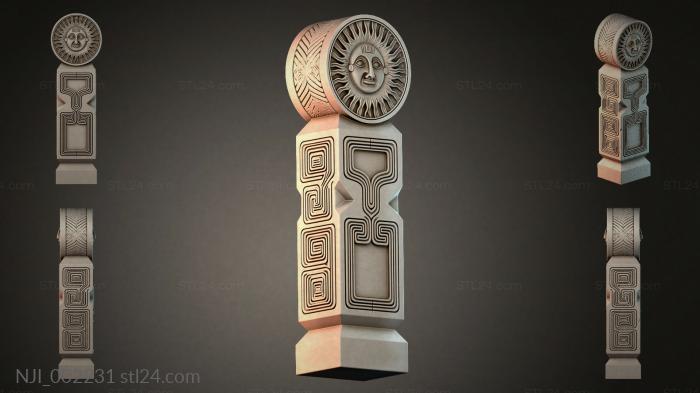 Column with a round top 3d STL model