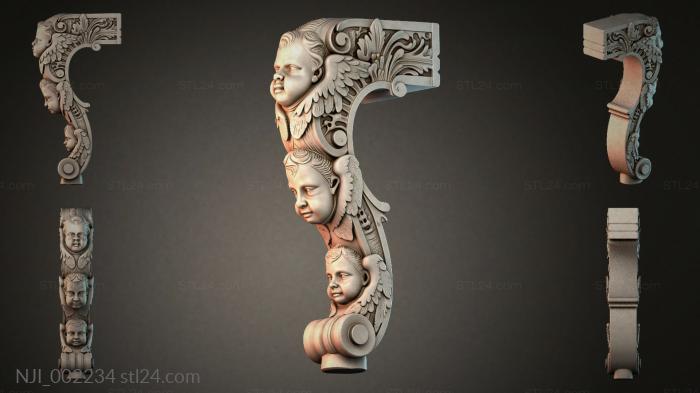 Bracket with faces 3d STL model