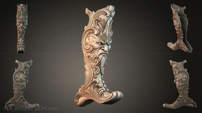 Support with a face 3d STL model