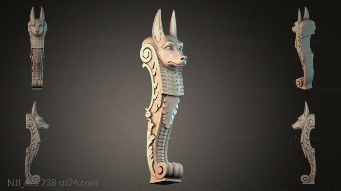 Bas-relief of a jackals head 3d STL model