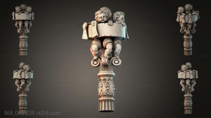 Capital with figures of children 3d STL model