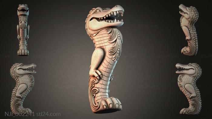 Crocodile sculpture 3d STL model