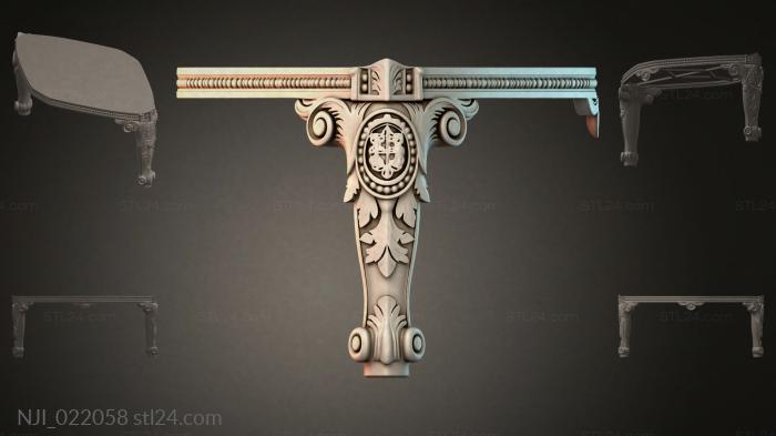Furniture leg with volutes and an oval rosette 3d STL model