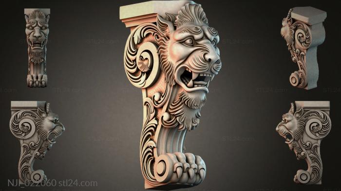 Leg with a lion mask and curls 3d STL model