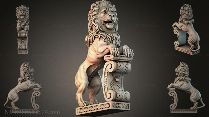 Lion furniture leg with ornament and curl 3d STL model