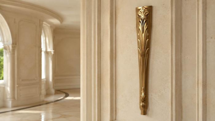 Legs (Elegant furniture leg with elongated leaves in Art Nouveau style, NJ_0601) 3D models for cnc