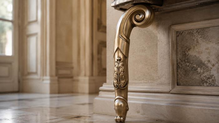 Legs (Furniture leg with large volute and acanthus decor, NJ_0611) 3D models for cnc