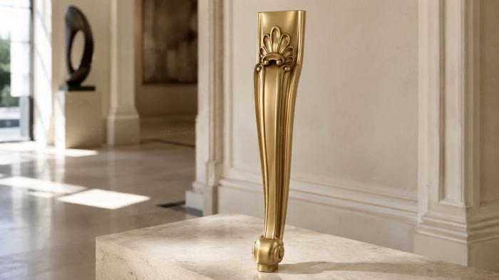 Legs (Classic furniture leg with shell and smooth lines, NJ_0636) 3D models for cnc