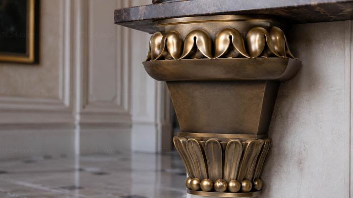 Legs (Classic leg with acanthus frieze and pearl frame, NJ_0651) 3D models for cnc