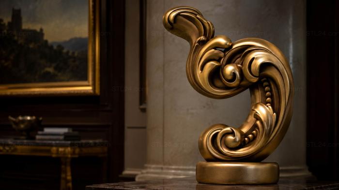 Legs (Baroque decorative scroll with plant ornament, NJ_0693) 3D models for cnc