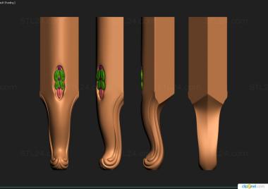 Legs (Foot with recessed decoration, NJ_0858) 3D models for cnc