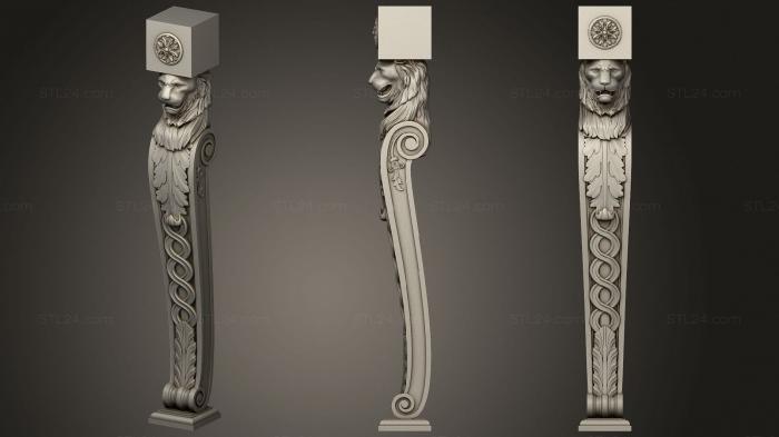 Table leg with lion