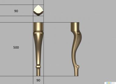 Legs (Dresser leg, NJ_0899) 3D models for cnc