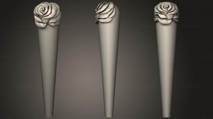 Ножки (Ножка фигурная с Розой, NJ_0903) 3D модель для ЧПУ станка