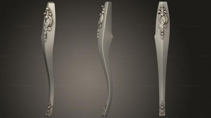 Ножки (2 ножки кабриоль с резными накладками, NJ_0910) 3D модель для ЧПУ станка