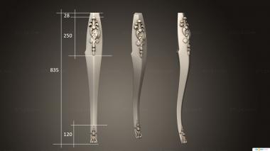 Legs (2 cabriole legs with carvings, NJ_0910) 3D models for cnc