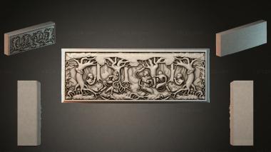Different types of backgammon Leg with classic frieze and leaf ornament 3d model