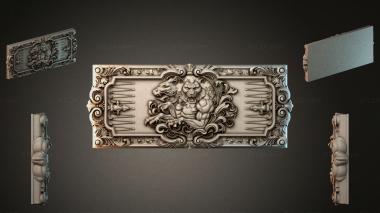Different types of backgammon Bracket with two lions and scrolls 3d model