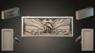 Different types of backgammon Panel with a double-headed eagle and wavy ornament 3d model