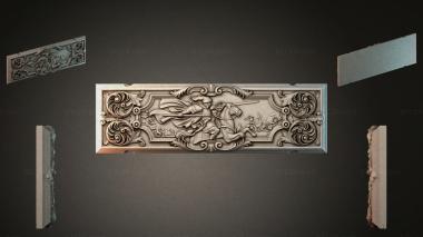 Different types of backgammon Frieze with the figure of Archangel Michael and angels in the clouds 3d model
